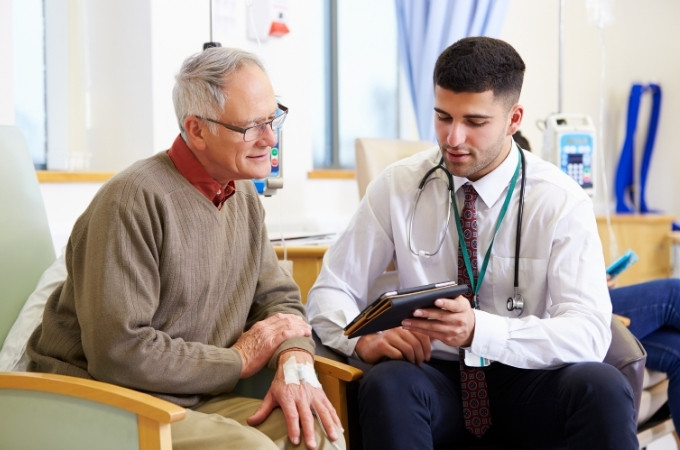 doctor talking options to his patient