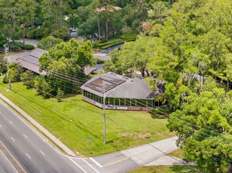 Aerial view of the clinic building